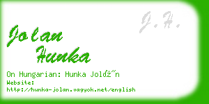 jolan hunka business card